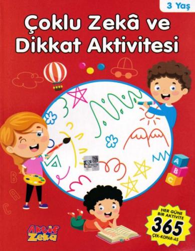 Kurye Kitabevi - 3 Yaş Çoklu Zeka ve Dikkat Aktivitesi - Kırmızı Kitap