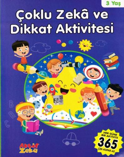 Kurye Kitabevi - 3 Yaş Çoklu Zeka ve Dikkat Aktivitesi - Mavi Kitap