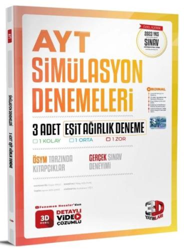 Kurye Kitabevi - 3D 2023 AYT 3D Eşit Ağırlık 3'lü Simülasyon Deneme