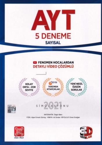 Kurye Kitabevi - Çözüm AYT 3D Tamamı Video Çözümlü Sayısal 5 Deneme-YE