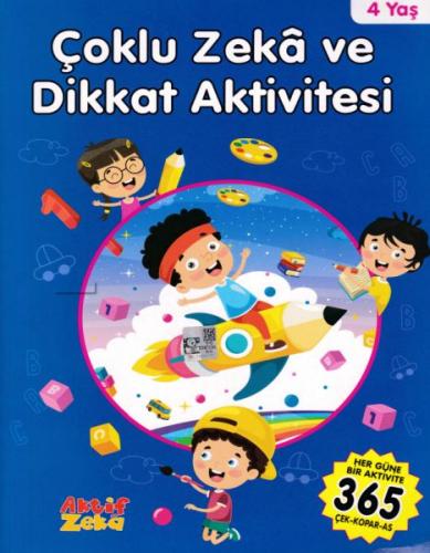 Kurye Kitabevi - 4 Yaş Çoklu Zeka ve Dikkat Aktivitesi - Mavi Kitap