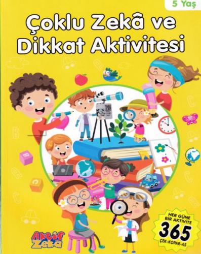 Kurye Kitabevi - 5 Yaş Çoklu Zeka ve Dikkat Aktivitesi - Sarı Kitap