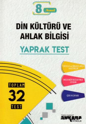 Kurye Kitabevi - Ankara 8. Sınıf Din Kültürü ve Ahlak Bilgisi Yaprak T