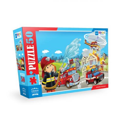 Kurye Kitabevi - Blue Focus Fireman (İtfaiyec) - Puzzle 50 Parça