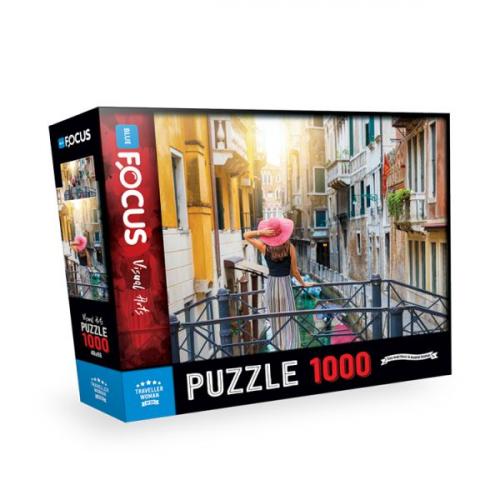 Kurye Kitabevi - Blue Focus Puzzle Traveller Woman 1000 Parça