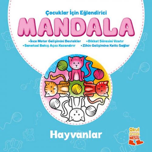 Kurye Kitabevi - Çocuklar İçin Eğlendirici Mandala 1 Hayvanlar