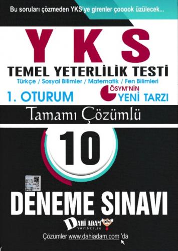 Kurye Kitabevi - Dahi Adam YKS TYT Tamamı Çözümlü 10 Deneme 1. Oturum