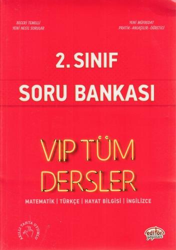 Kurye Kitabevi - Editör 2. Sınıf VİP Tüm Dersler Soru Bankası-Kırmızı 