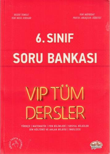 Kurye Kitabevi - Editör 6. Sınıf VİP Tüm Dersler Soru Bankası-Kırmızı 