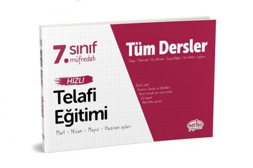 Kurye Kitabevi - Editör 7. Sınıf Tüm Dersler Hızlı Telafi Eğitimi-YENİ