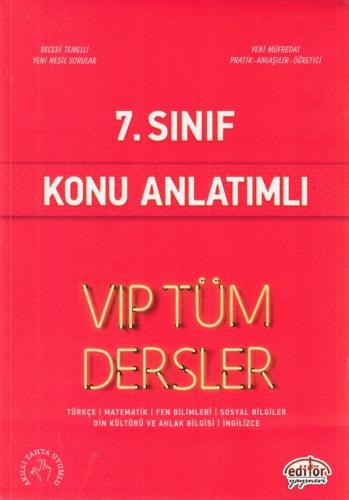 Kurye Kitabevi - Editör 7. Sınıf VİP Tüm Dersler Konu Anlatımlı-Kırmız