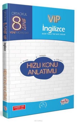 Kurye Kitabevi - Editör 8. Sınıf VİP İngilizce Hızlı Konu Anlatımlı-YE