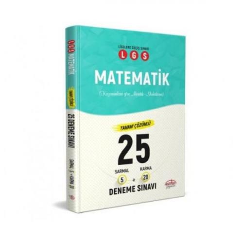 Kurye Kitabevi - Editör LGS Matematik 25 Deneme 5 Sarmal + 20 Karma Çö