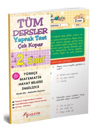 Kurye Kitabevi - Faktör 2. Sınıf Tüm Dersler Yaprak Test-Çek Kopar YEN