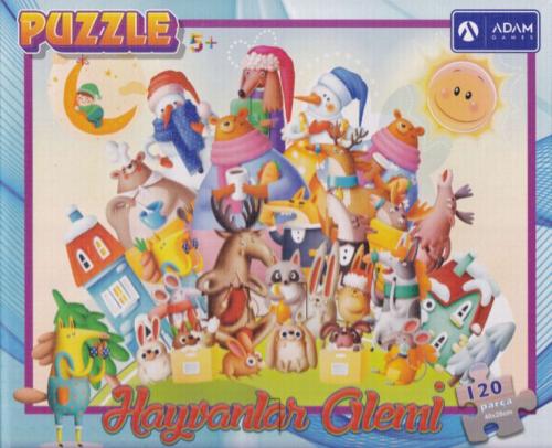 Kurye Kitabevi - Hayvanlar Alemi 120 Parça Puzzle (40x28)