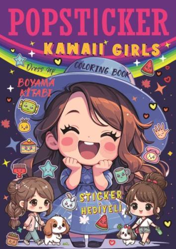 Kurye Kitabevi - Kawaii Girls Boyama Kitabı Popsticker