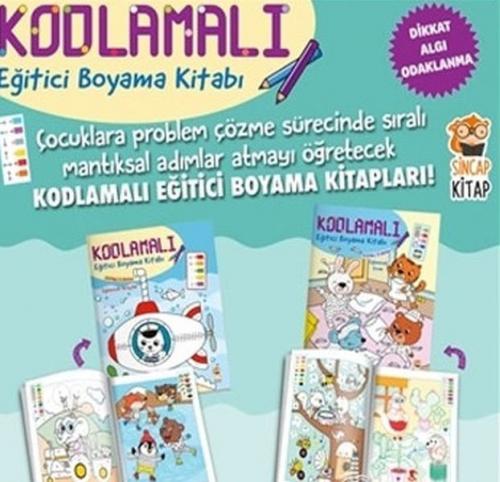 Kurye Kitabevi - Kodlamalı Eğitici Boyama Kitabı 4-5 Yaş (2 Kitap Takı