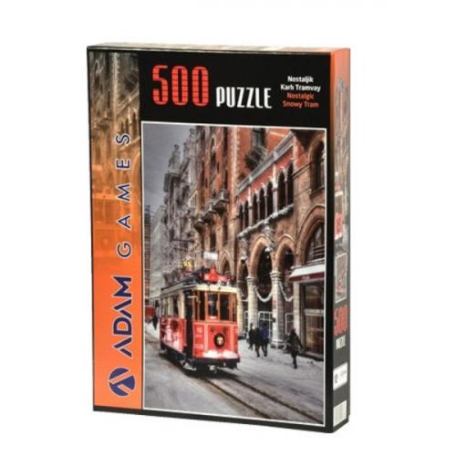 Kurye Kitabevi - Nostaljik Karlı Tramvay 500 Parça Puzzle