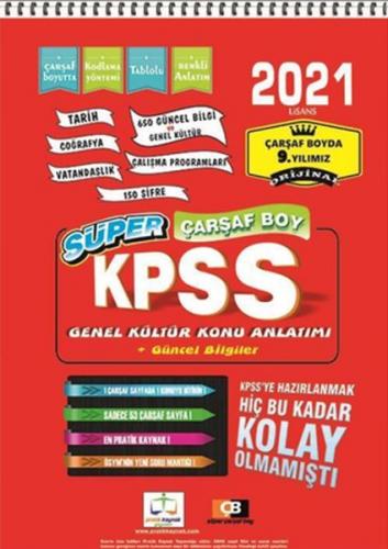 Kurye Kitabevi - Pratik Kaynak 2021 KPSS Süper Çarsaf Boy Genel Kültür