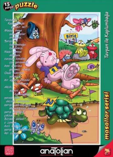 Kurye Kitabevi - Masallar Serisi-Tavşan İle Kaplumbağa 15 Parça Puzzle