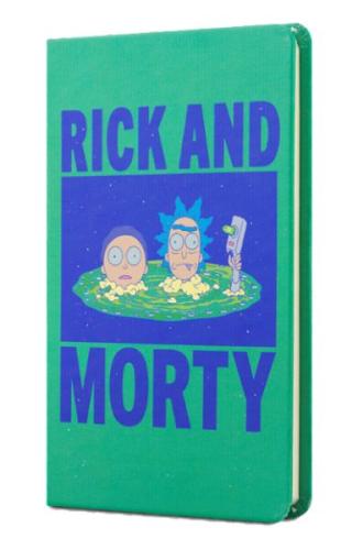 Kurye Kitabevi - Rick And Morty Sert Kapak Lastikli Mini Defter Yeşil