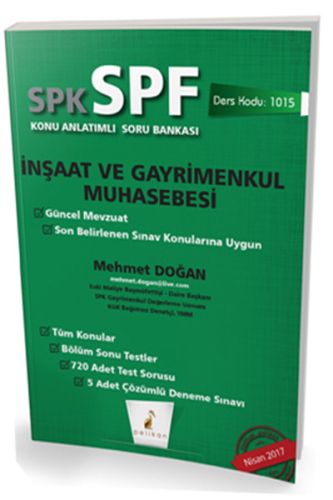 Kurye Kitabevi - Pelikan SPK SPF İnşaat ve Gayrimenkul Muhasebesi