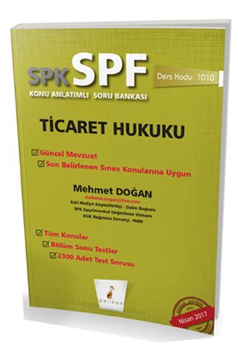 Kurye Kitabevi - Pelikan SPK-SPF Ticaret Hukuku Konu Anlatımlı Soru Ba