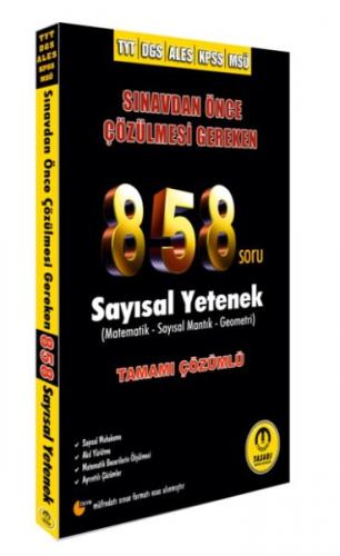 Kurye Kitabevi - Tasarı DGS ALES 858 Sayısal Çözümlü Soru Bankası