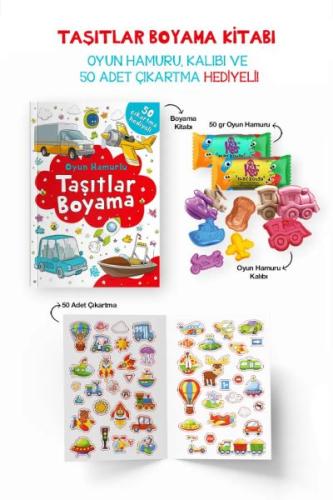 Kurye Kitabevi - Taşıtlar Boyama Kitabı - Oyun Hamurlu - 3 Yaş +