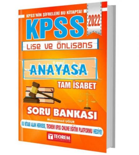 Kurye Kitabevi - Teorem 2022 KPSS Lise Ön Lisans Anayasa Tam İsabet So