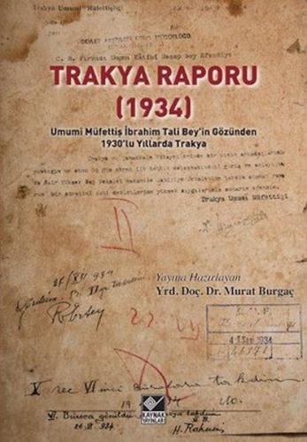 Kurye Kitabevi - Trakya Raporu 1934