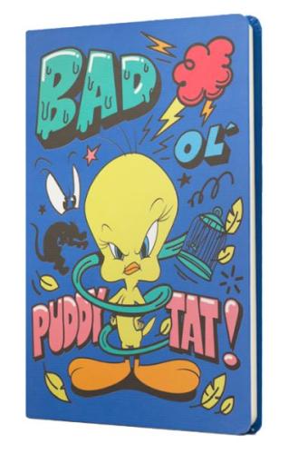 Kurye Kitabevi - Tweety Sert Kapak Butik Defter Bad Puddy Tat Mavi