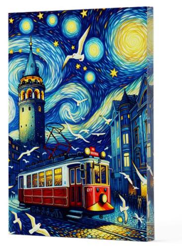 Kurye Kitabevi - Van Gogh 1 - Galata Çizgili Yan Boyamalı Defter