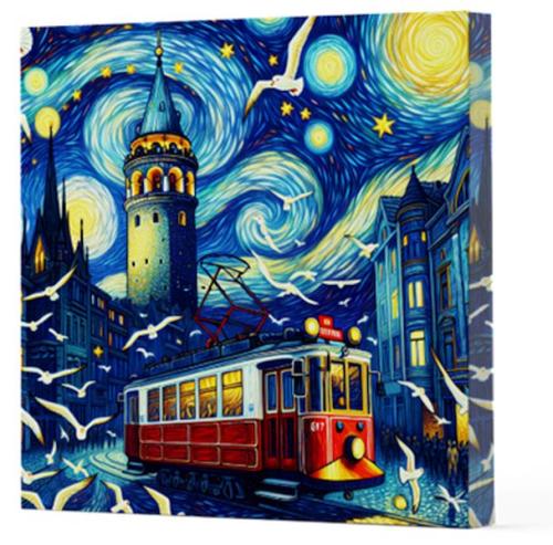 Kurye Kitabevi - Van Gogh 1 Galata - Çizgisiz Yan Boyamalı Defter