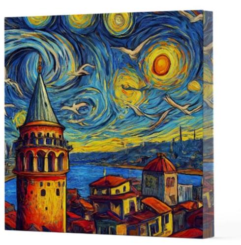 Kurye Kitabevi - Van Gogh 5 Galata - Çizgisiz Yan Boyamalı Defter