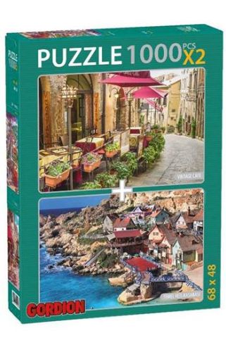 Kurye Kitabevi - Vintage Cafe-Temel Reis Kasabası 2 X 1000 Puzzle